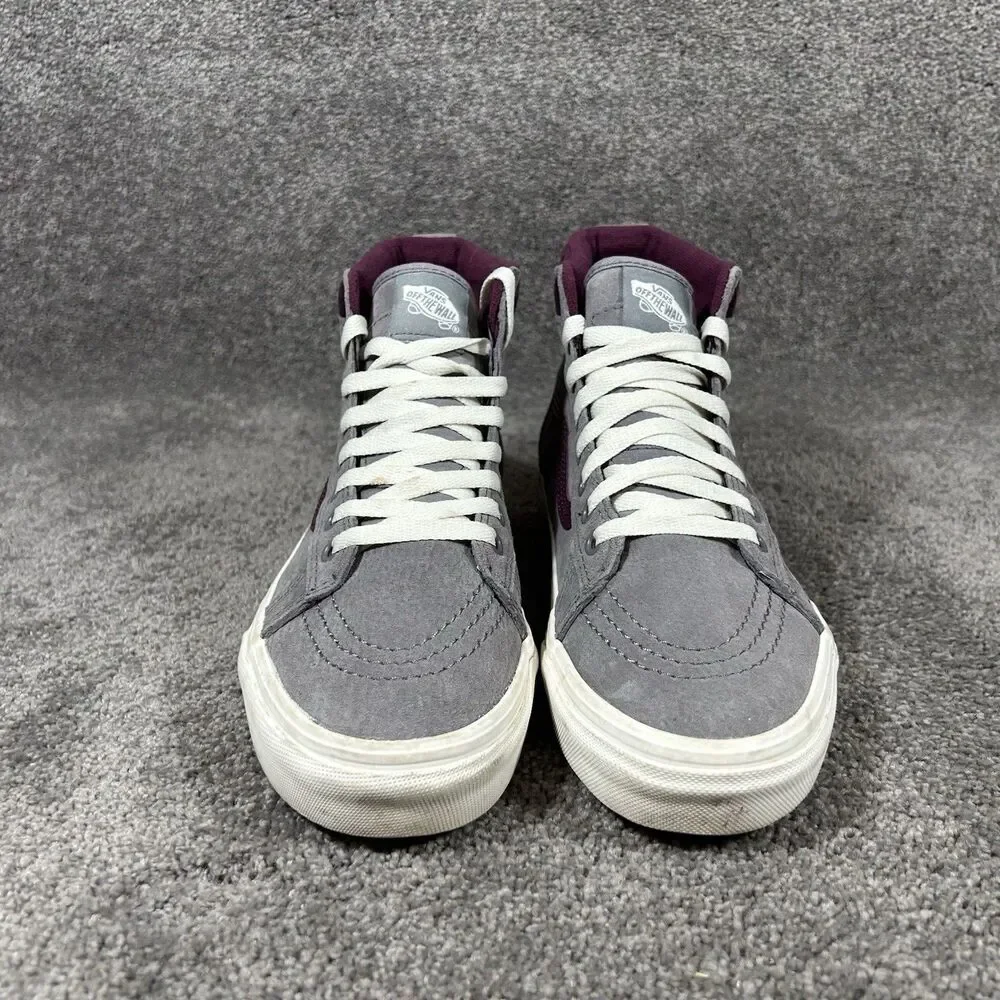 VANS Sk8-Hi MTE Scotchgard Womens Sz 8 Gray Purple Suede Hiking Skate Shoes Used